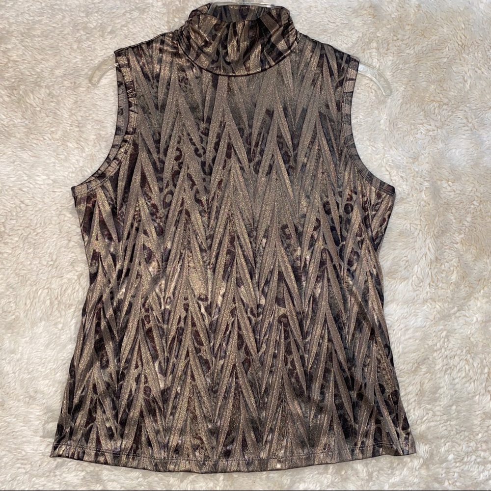 Petite Sophisticate sleeveless mock neck top
